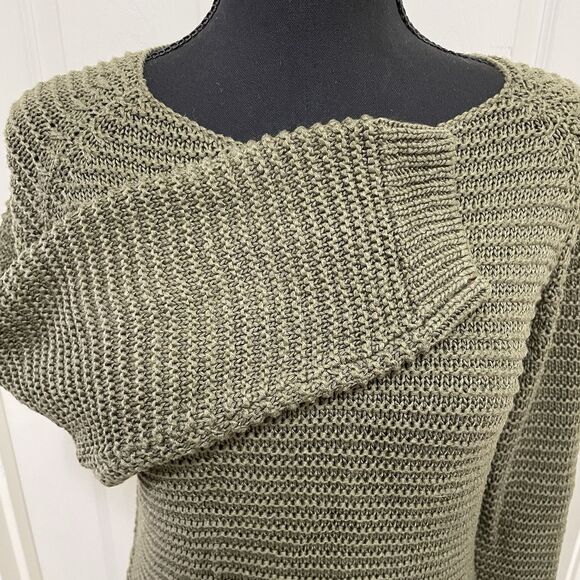H&M Knit Sweater Olive Green Pullover Boho Women's Size Small Loose Knit‎ Back - Picture 4 of 6